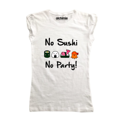 no sushi no party maglia t-shirt donna