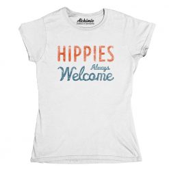 hippies always welcome t-shirt maglia