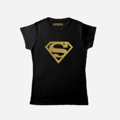 supergirl superman maglia t-shirt oro glitter